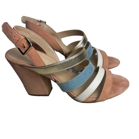 Botkier New York Sera Pump Block Heel Sandals Leather Strappy Size 7M - Picture 1 of 10